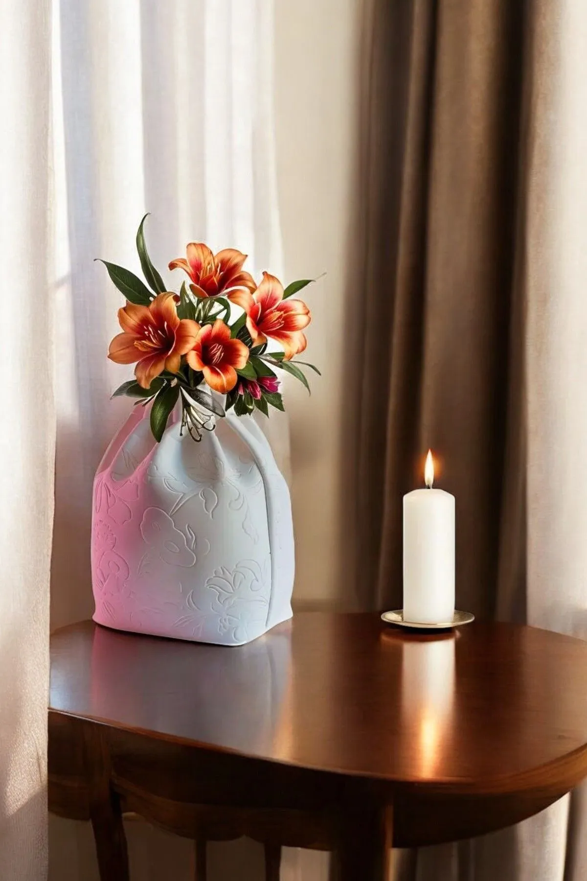 Flora Premium Dekoratif Modern Vazo - Görsel 2