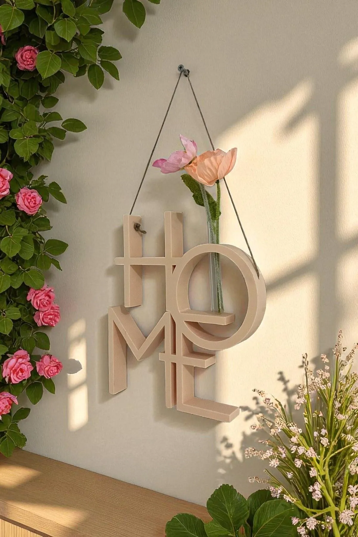 Home Temalı Bohem Duvar Çiçekliği Duvar Dekoru - Görsel 4