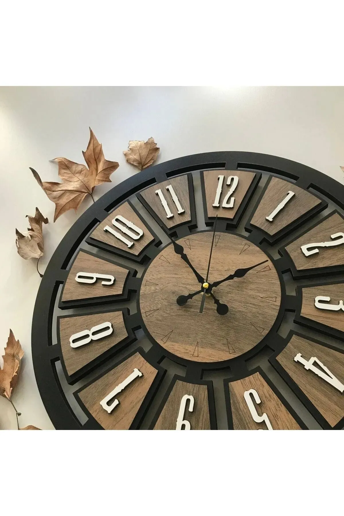 Premium Dekoratif Duvar Saati Ahşap Mdf - Görsel 3