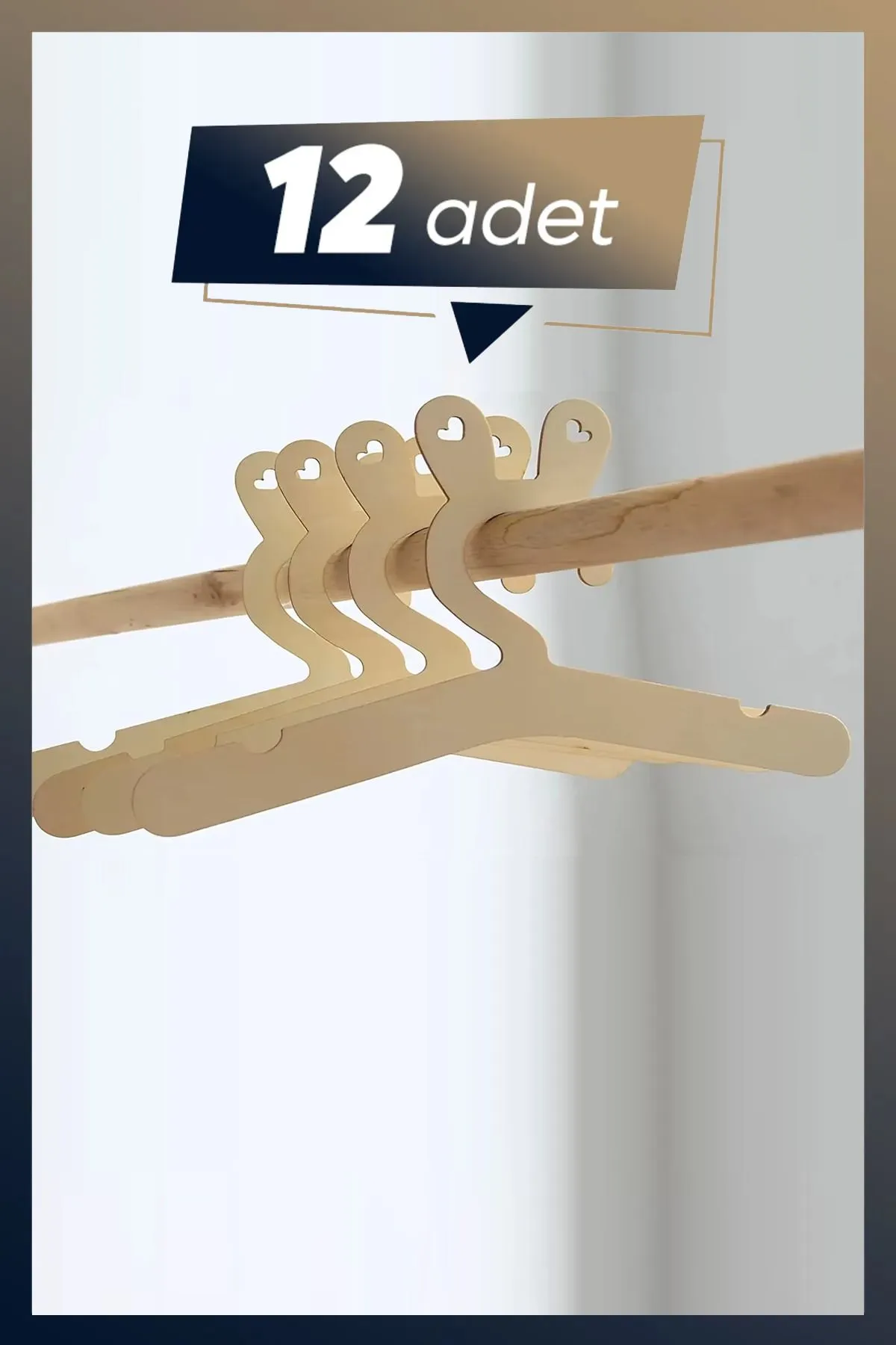 Ahşap Mdf Çocuk Askısı 12 Adet Sevimli Tavşan Kulaklı Askılık Bebek Askılığı - Görsel 2