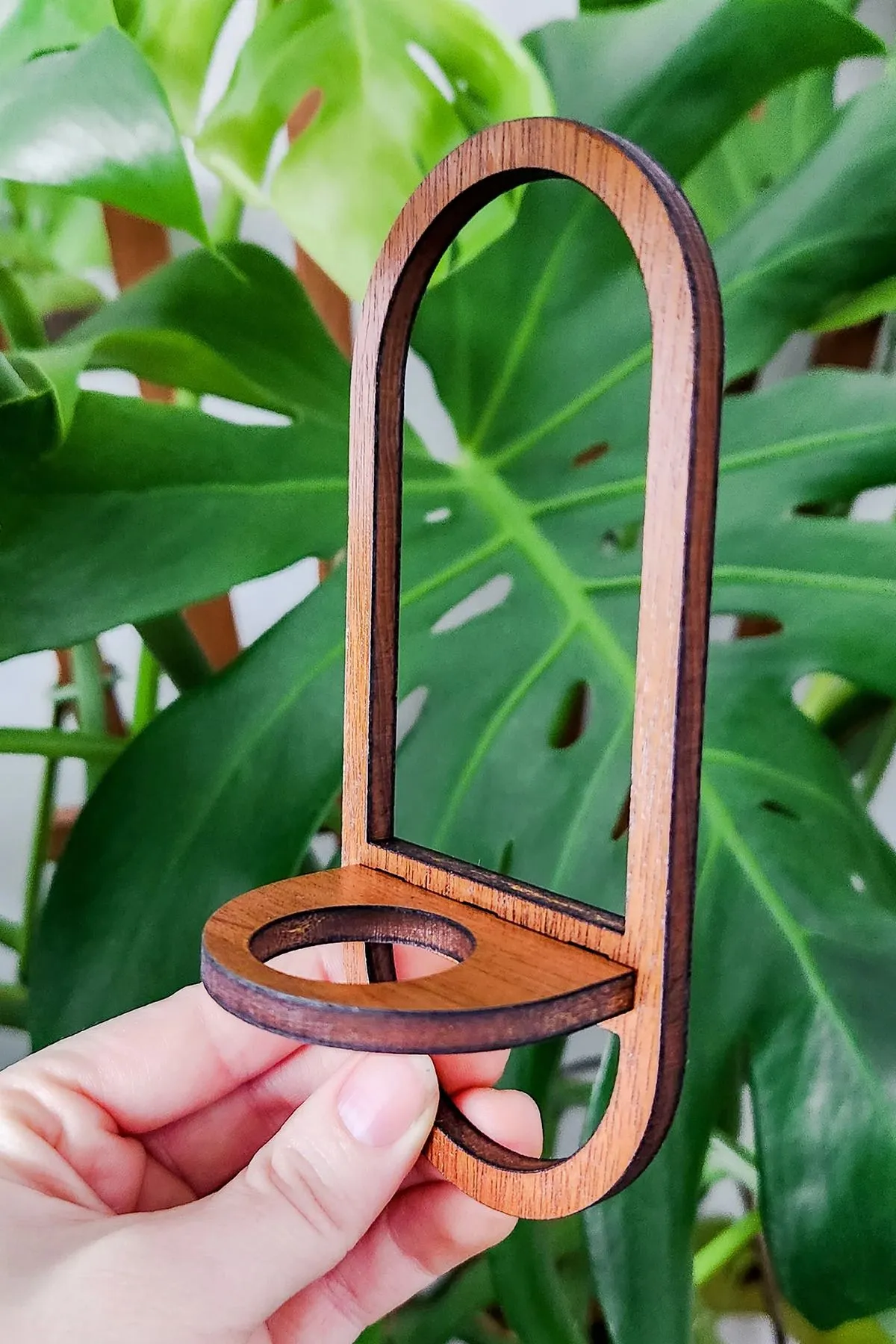 Geometrik Oval Temalı Ahşap Duvar Çiçekliği Tüplü Bohem Duvar Dekorasyonu - Görsel 7