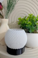 Minimal 1 adet Tealight Pilli Örgü Dokulu Lamba, LED Işıklı Mumluk, Mini Abajur