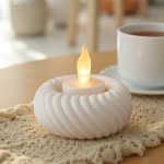 Minimal 1 adet Tealight Pilli Mantar Lamba Tutucu, LED Işıklı Mumluk