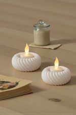 Minimal 1 adet Tealight Pilli Mantar Lamba Tutucu, LED Işıklı Mumluk