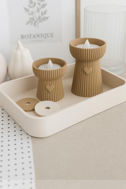 2 adet Tealight Pilli Dekoratif Mumluk, LED Işıklı Mumluk (LED Mumlar Hediye)