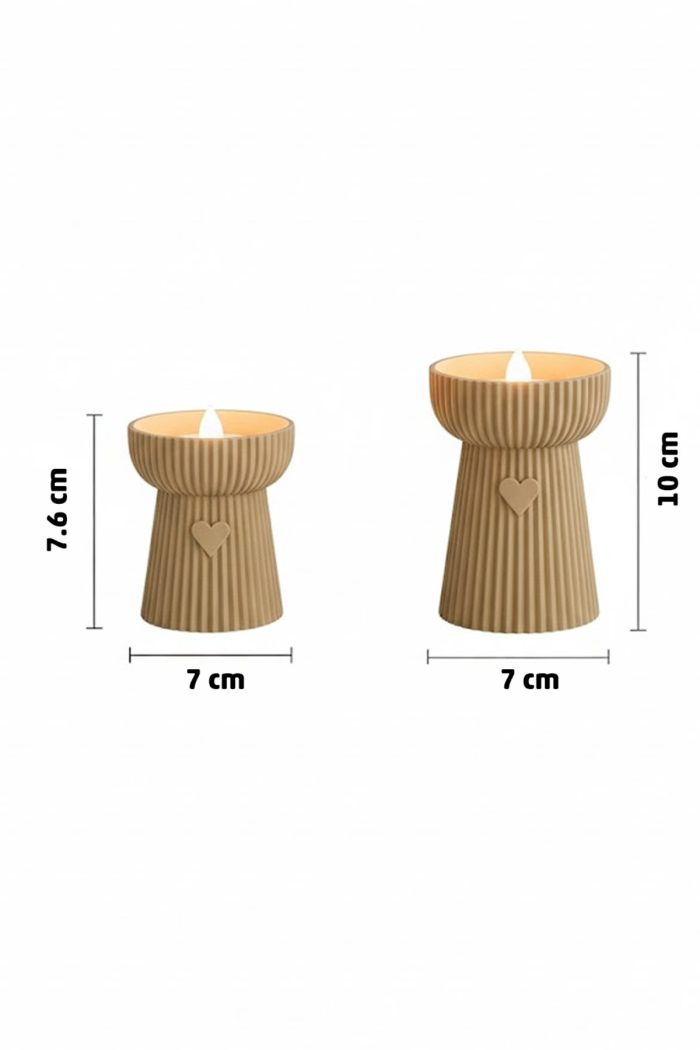 2 adet Tealight Pilli Dekoratif Mumluk, LED Işıklı Mumluk (LED Mumlar Hediye)