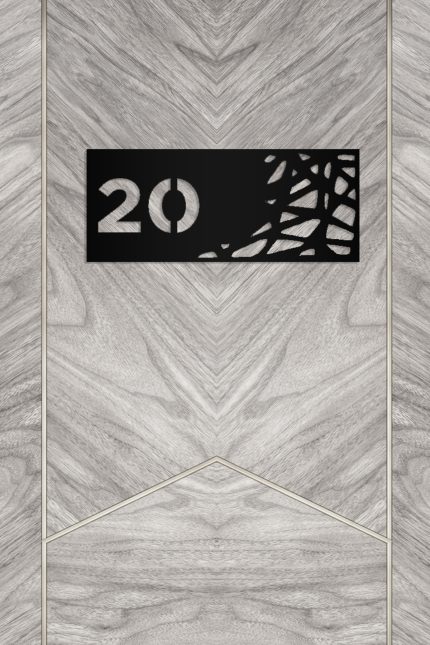 Dekoratif Daire Kapı Numarası Motifli, No: 20 Daire Numarası Apartman Dekoratif Kapı Süsü