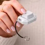 Keycap Mekanik Tekli Tuş Takımı Klavye Anahtarlık Beyaz Granit Desenli (Blue Switch Mekanizma)