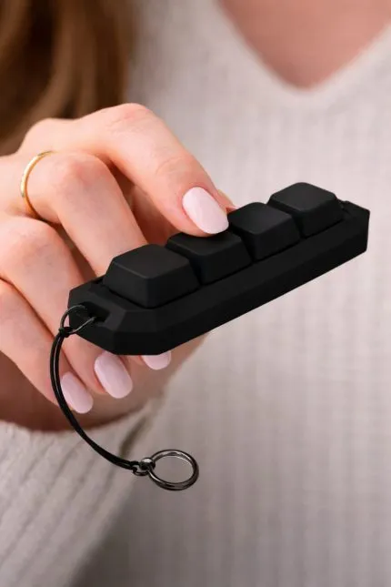 Keycap Mekanik 4'lü Tuş Takımı Klavye Anahtarlık Siyah (Blue Switch Mekanizma)