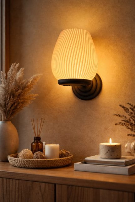 Minimalist Duvar Montajlı Tealight Tutucu Abajur Tealight LED Işıklı Mumluk, Mini Abajur