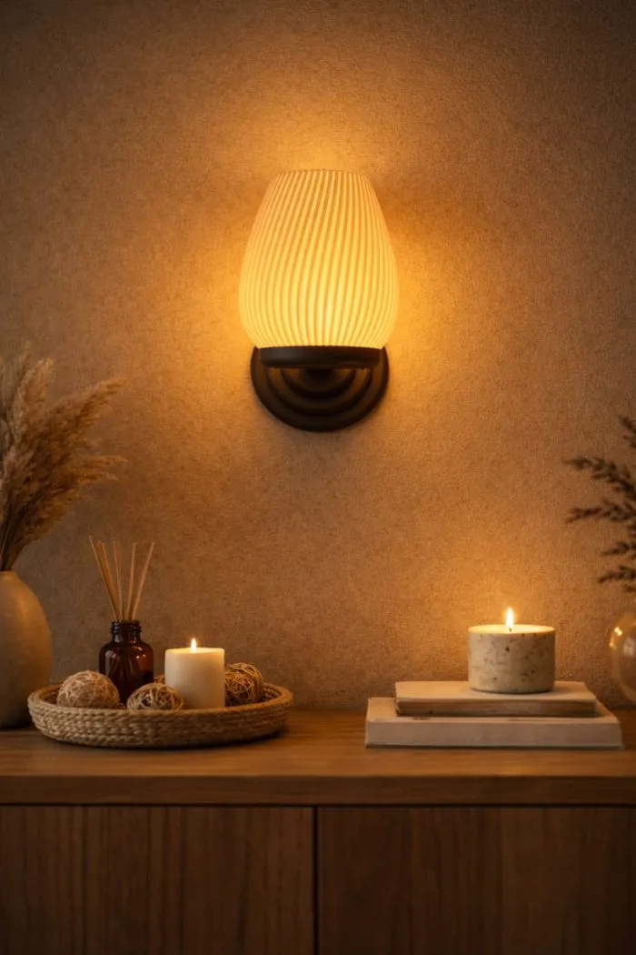 Minimalist Duvar Montajlı Tealight Tutucu Abajur Tealight LED Işıklı Mumluk, Mini Abajur