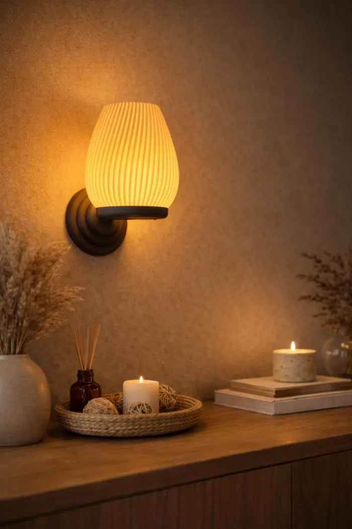 Minimalist Duvar Montajlı Tealight Tutucu Abajur Tealight LED Işıklı Mumluk, Mini Abajur