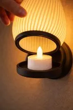 Minimalist Duvar Montajlı Tealight Tutucu Abajur Tealight LED Işıklı Mumluk, Mini Abajur