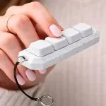 Keycap Mekanik 4'lü Tuş Takımı Klavye Anahtarlık Granit Desenli (Blue Switch Mekanizma)