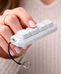 Keycap Mekanik 4'lü Tuş Takımı Klavye Anahtarlık Granit Desenli (Blue Switch Mekanizma)