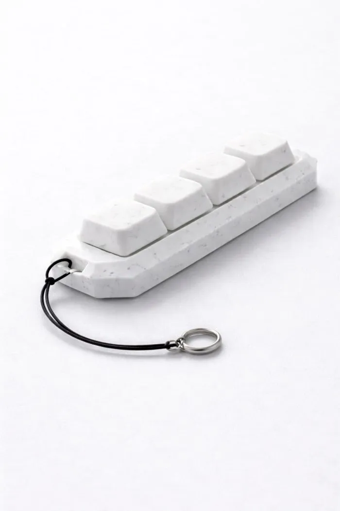 Keycap Mekanik 4'lü Tuş Takımı Klavye Anahtarlık Granit Desenli (Blue Switch Mekanizma)