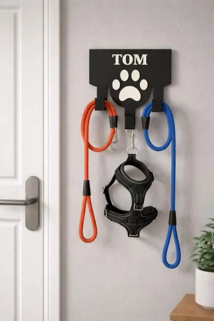 İsme Özel Kedi/Köpek tasma Tutucu Askılık Duvar Askılığı Dekoratif Askı Antre Askılık Düzenleyici