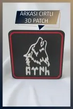 Türk ve Kurt Temalı Yeni Nesil 3d Baskı Arkası Cırtlı Patch/peç/arma