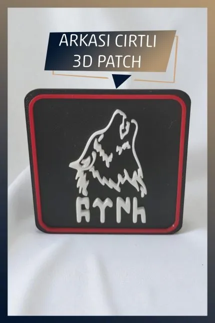 Türk ve Kurt Temalı Yeni Nesil 3d Baskı Arkası Cırtlı Patch/peç/arma