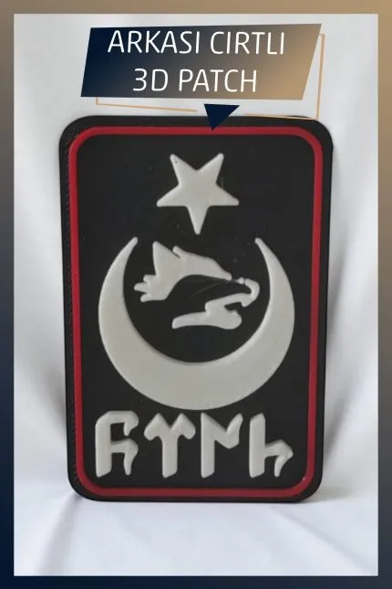 Bozkurt, Ay Yıldız Temalı Yeni Nesil 3d Baskı Arkası Cırtlı Patch/peç/arma