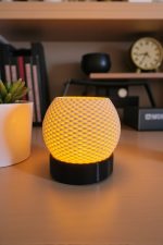 Minimal 1 adet Tealight Pilli Örgü Dokulu Lamba, LED Işıklı Mumluk, Mini Abajur