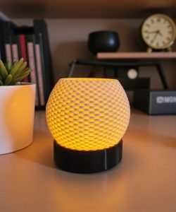 Minimal 1 adet Tealight Pilli Örgü Dokulu Lamba, LED Işıklı Mumluk, Mini Abajur