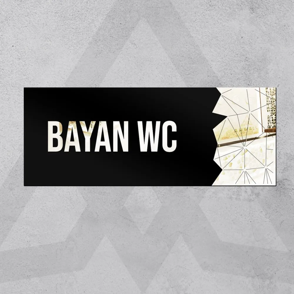 Dekoratif Aynalı Kapı İsimliği Pleksi Bayan WC Tabelası