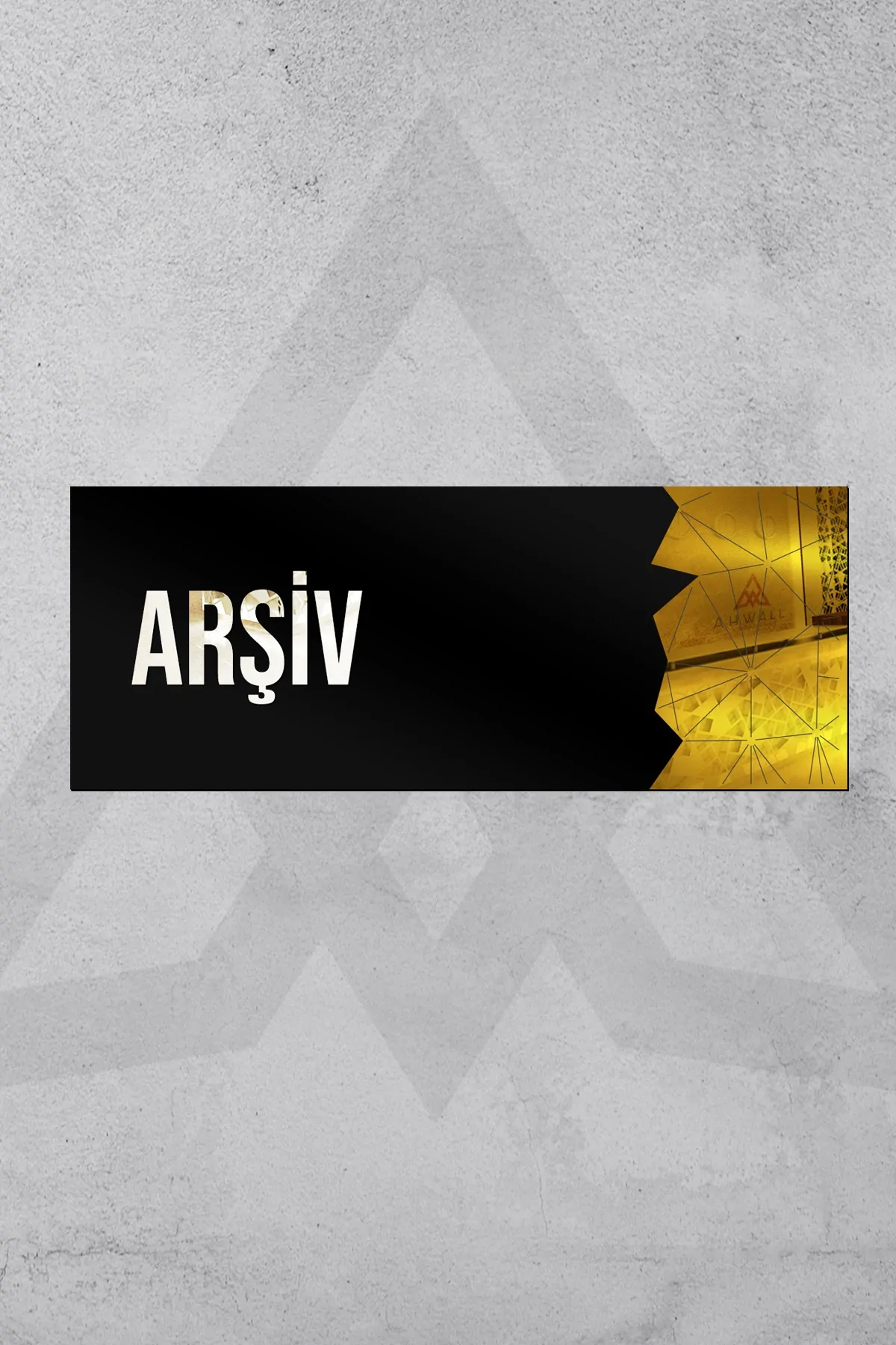 Dekoratif Aynalı Kapı İsimliği Pleksi Arşiv Tabelası, Gold