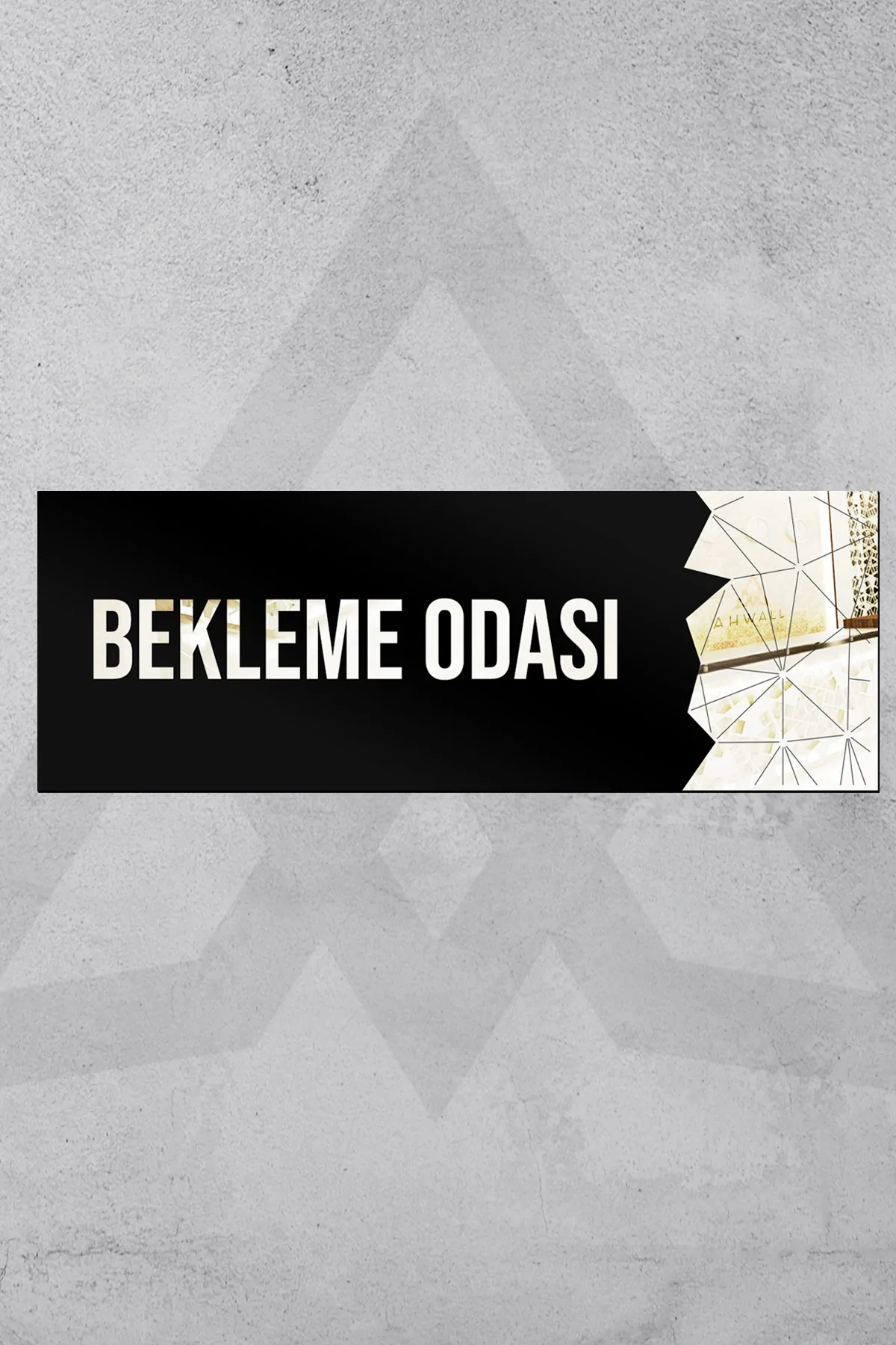 Dekoratif Aynalı Kapı İsimliği Pleksi Bekleme Odası Tabelası, Gümüş